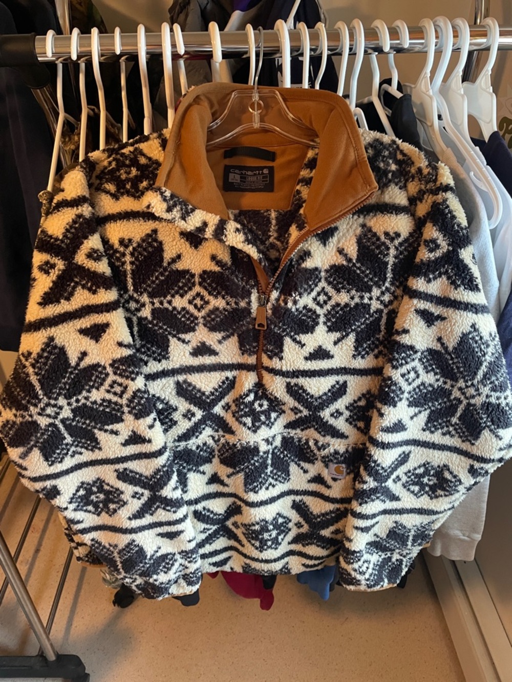 Carhartt women’s patterned quarter zip fleece sweater